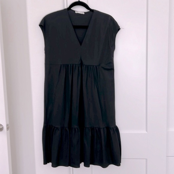 Zara Lightweight RuffleTiered Midi Cap Sleeve Dress - Picture 1 of 8